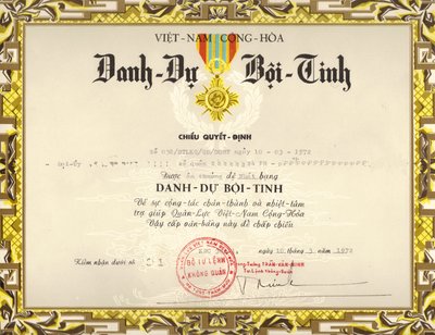 Vietnamese strijdkrachten ere-medaille (eerste klasse) citaat door Same.